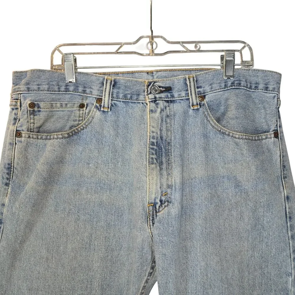 Levi's‎ 505 Men's W36 L29 Regular Fit Straight Leg Light Wash Blue Jeans Outdoor